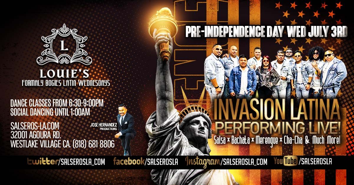 PRE-4TH OF JULY SALSA\/BACHATA WITH INVASION LATINA AT CLUB LOUIE'S