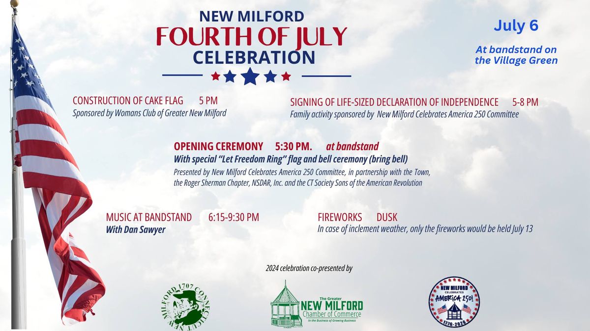 Fourth of July Celebration & Fireworks Downtown New Milford July 6