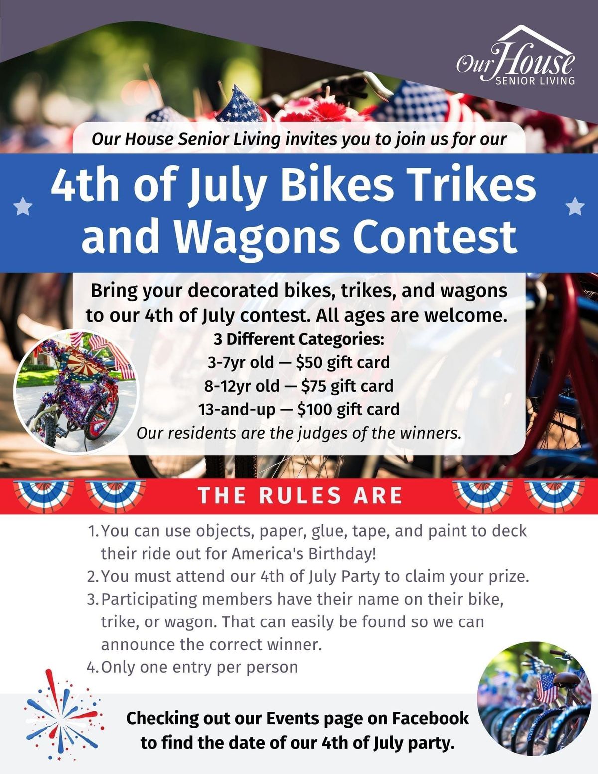 4th of July Cookout Party and Bikes, Trikes, and Wagons Contest