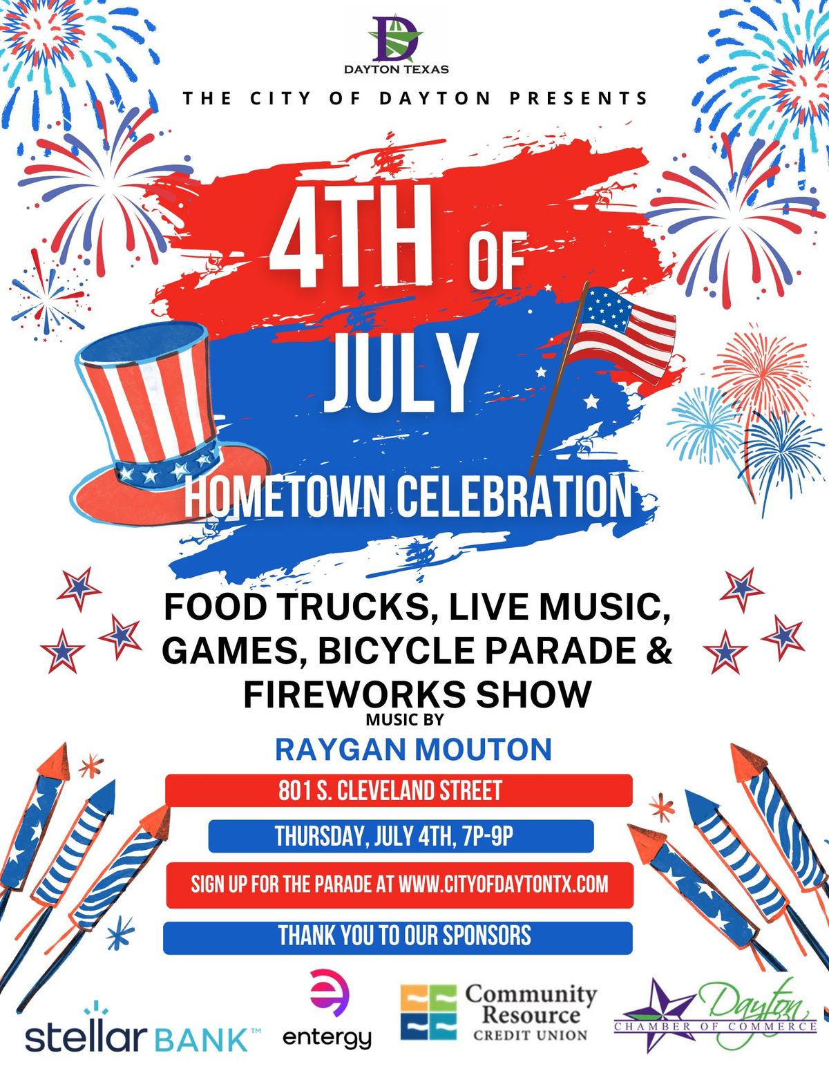 4th of July Hometown Celebration Dayton Community Center July 4, 2024