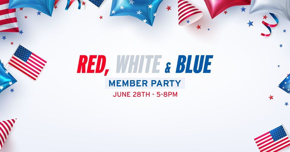 Red, White & Blue-Themed End of Month Party