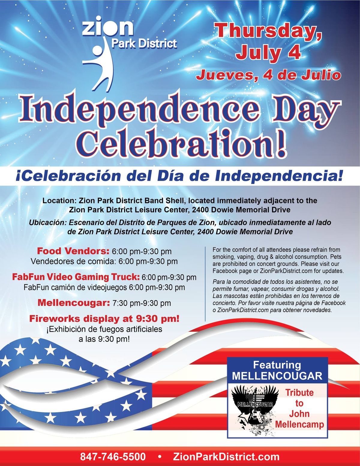 Independence Day Celebration Zion Park District July 4, 2024