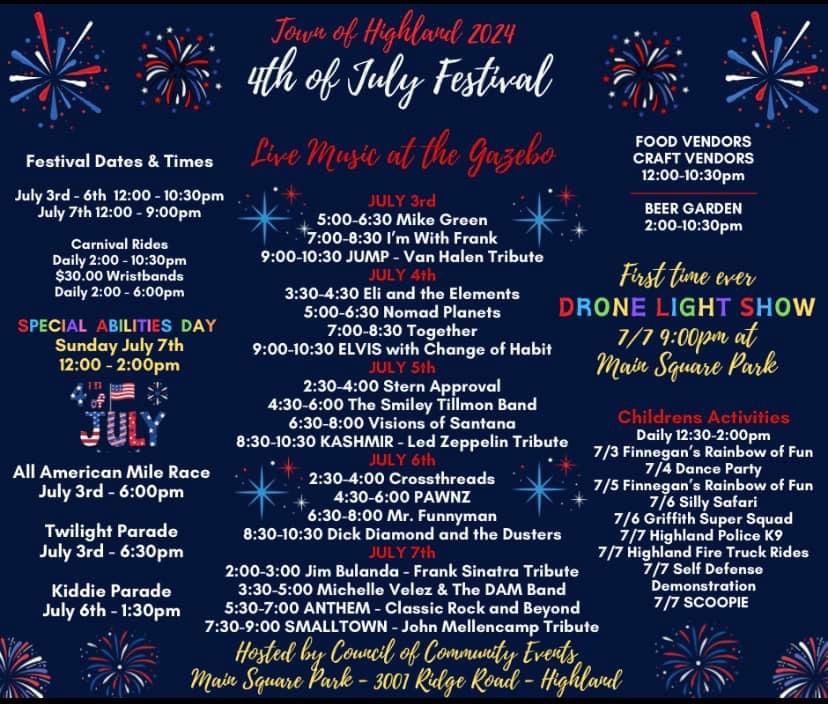 Highland\u2019s July 4th 5 Day Festival 2024