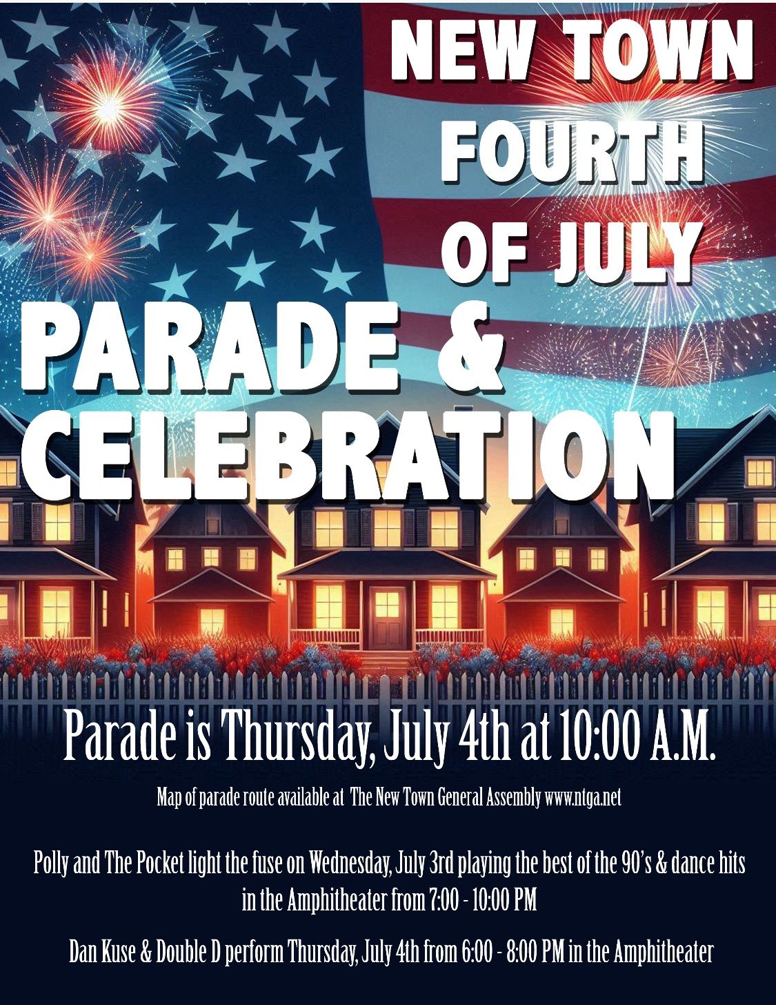 Parade July 4th in New Town 3420 Civic Circle, St. Charles, MO, St