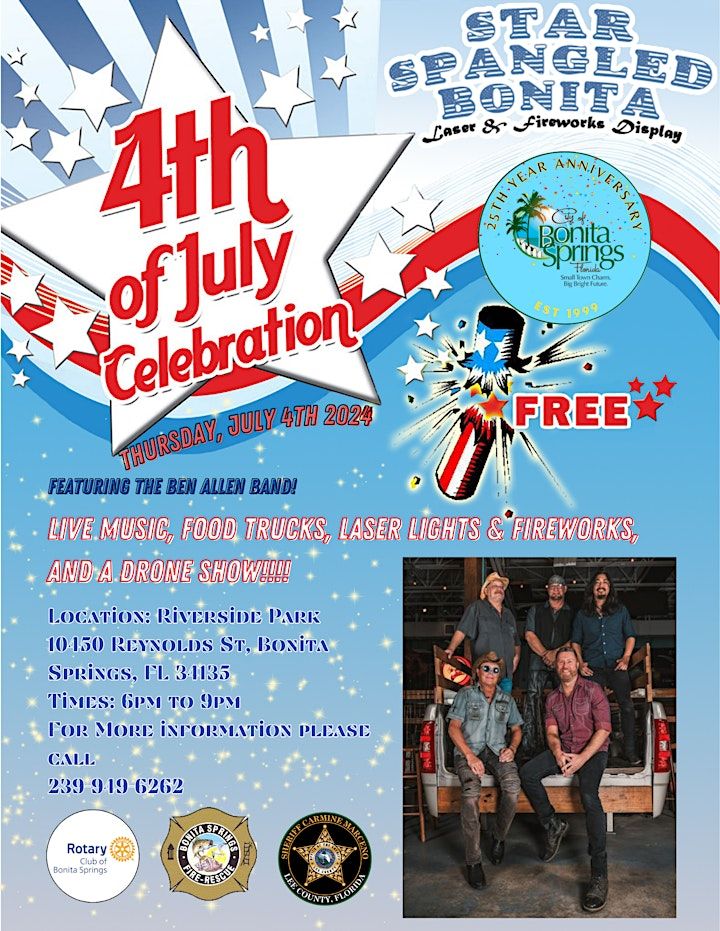Star Spangled Bonita 2024 Riverside Park, Bonita Springs, FL July 4