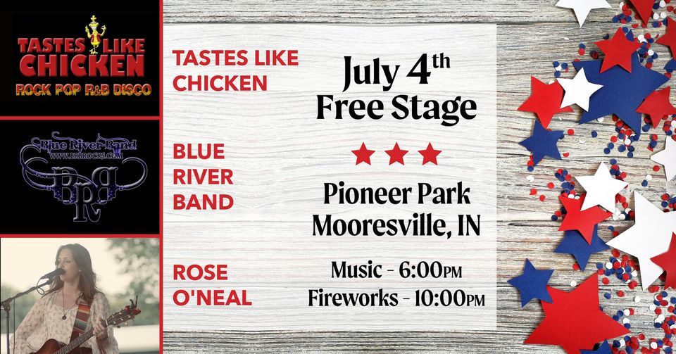 July 4th Free Entertainment Stage at Pioneer Park, Mooresville, Indiana