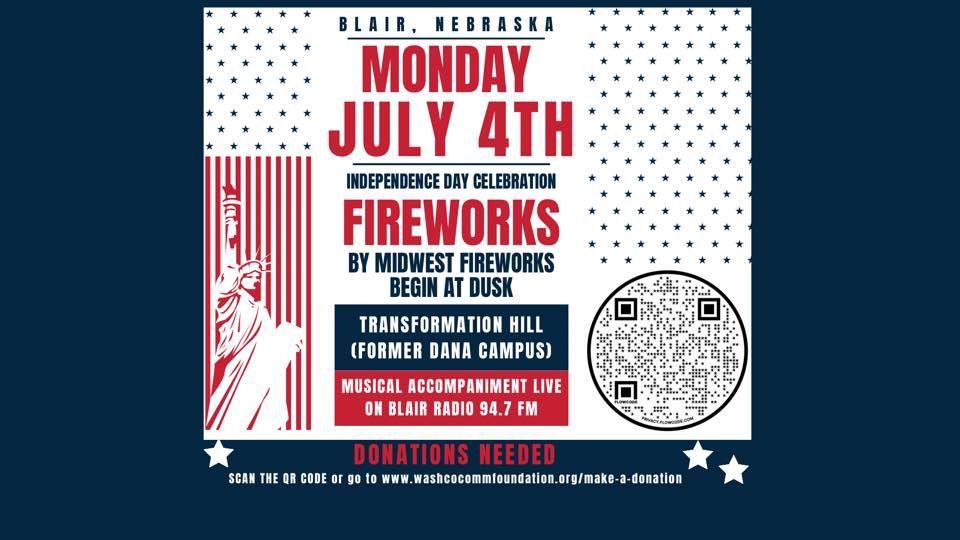 July 4th Fireworks Show 2848 College Dr, Blair, NE 680081041, United