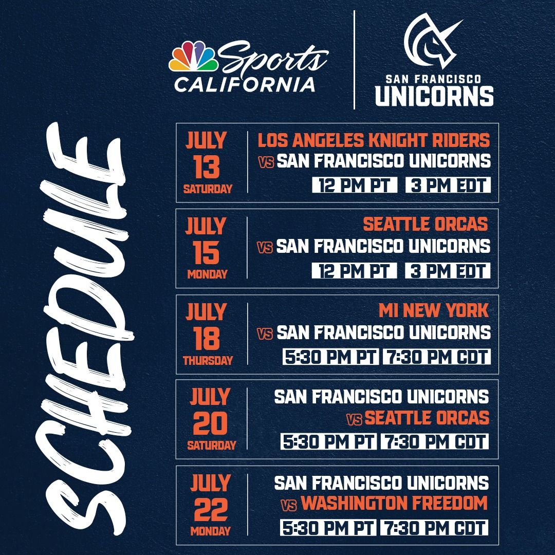 Washington Freedom vs. MI New York & LA Knight Riders vs. San Francisco Unicorns
