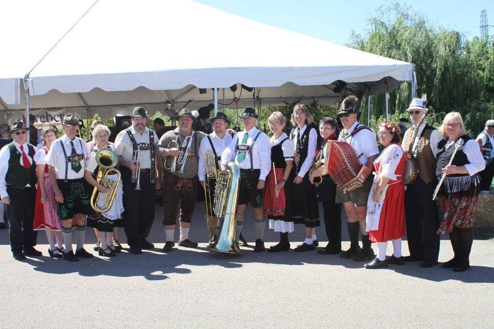Stars and Stripes are annual Independence Day parade Guttenburg, Iowa Mississippi River