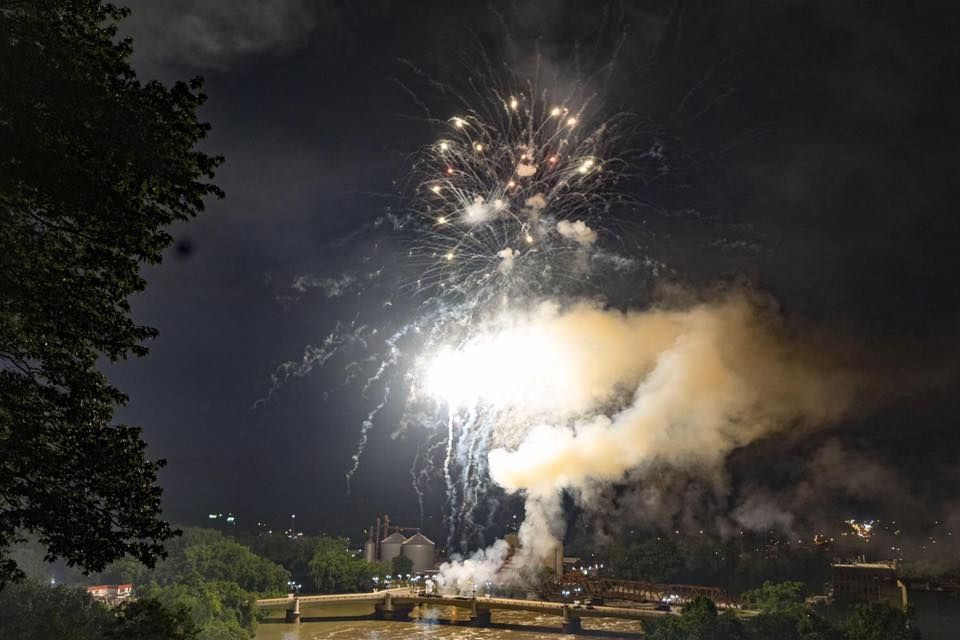 Stars And Stripes On The River Zanesville Ohio