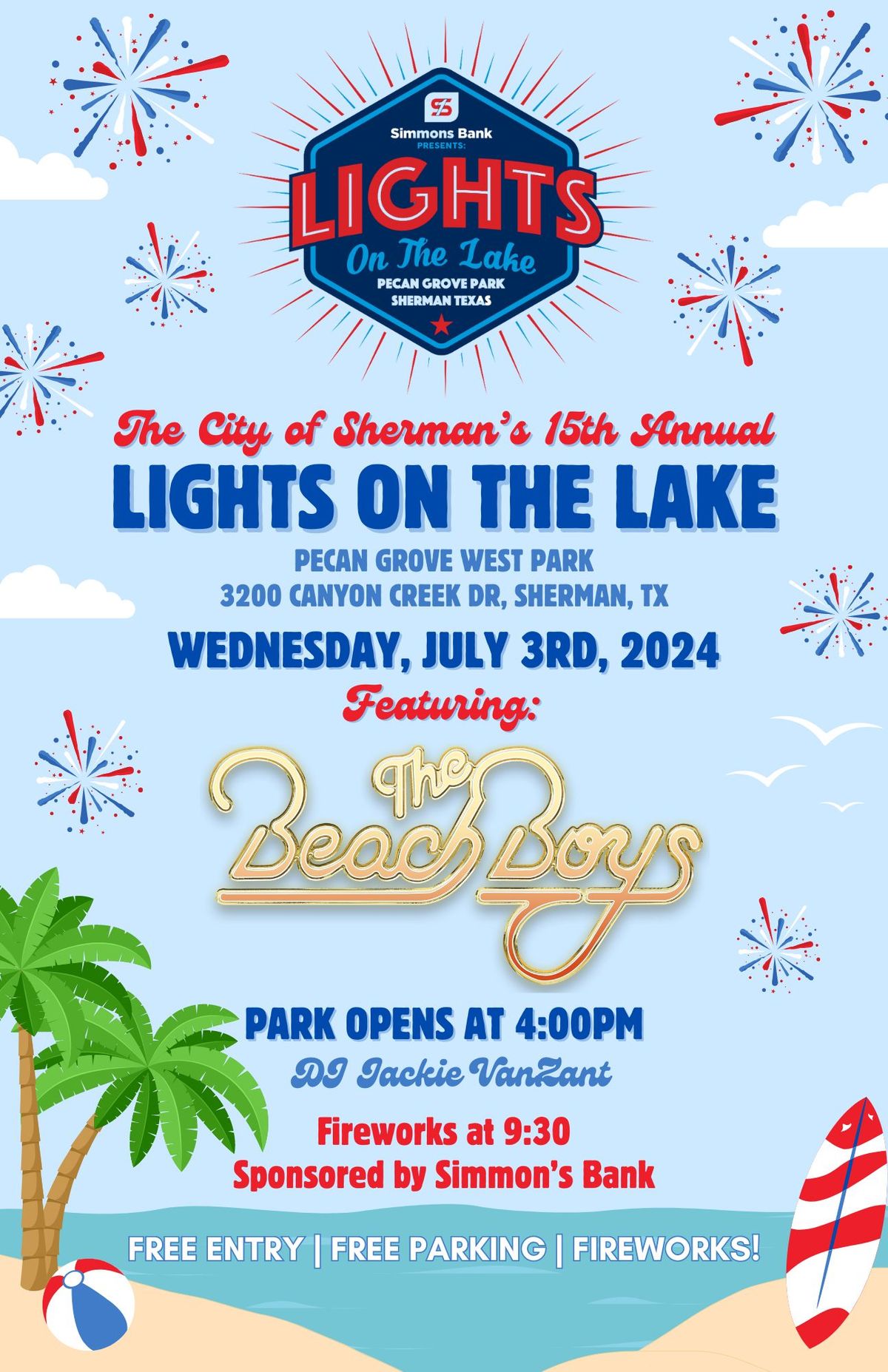 THE BEACH BOYS at 15th Annual Lights on the Lake 2024- Sherman, TX