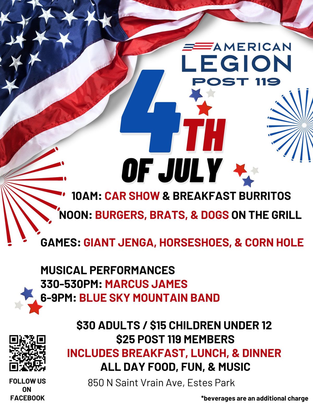 4th of July party The Legion 850 N St Vrain Ave, Estes Park, CO