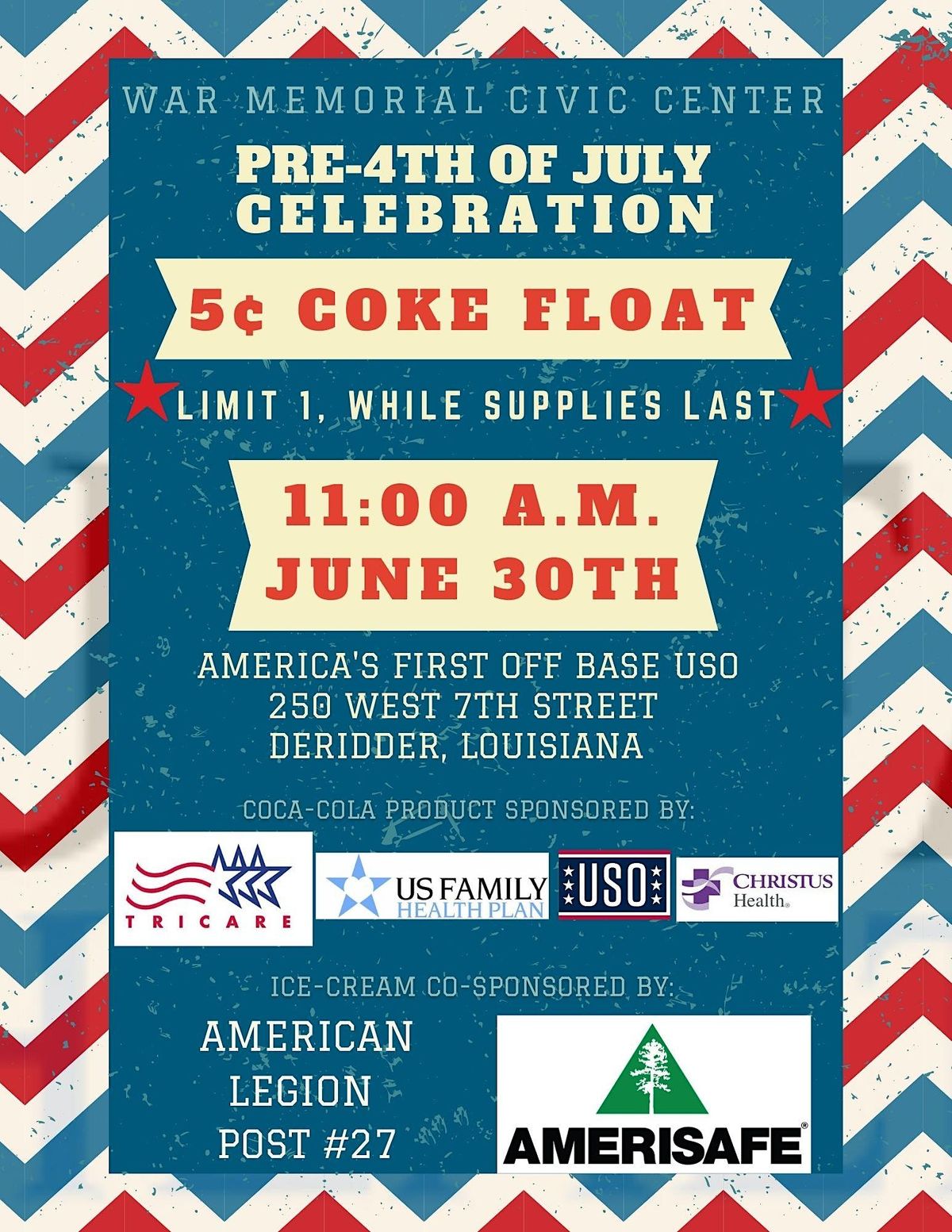 Coke Float Pre4th of July Celebration America's First Off Base USO