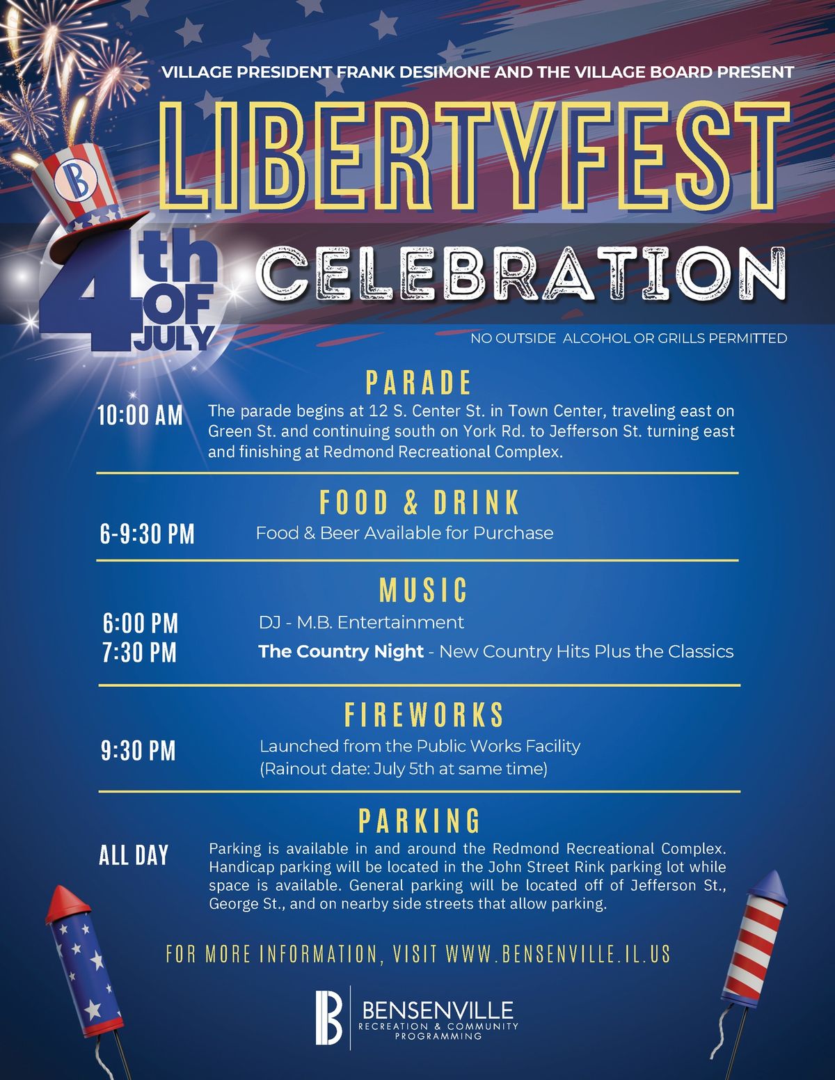 Bensenville LibertyFest 2024 | Redmond Recreational Center, Bensenville ...