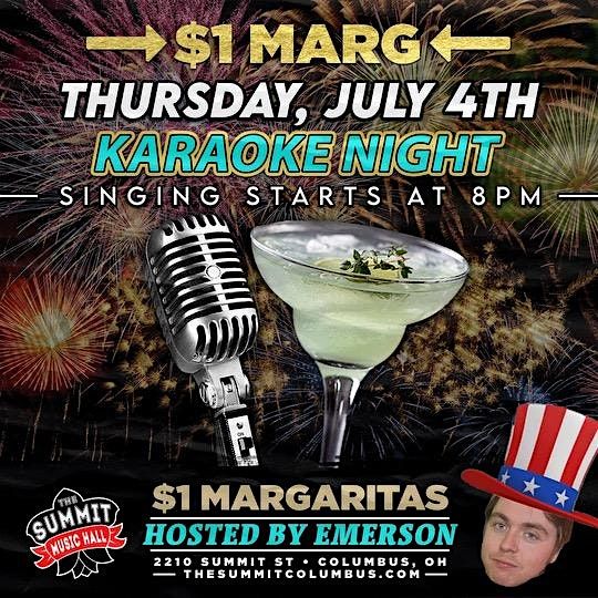 ROCKSTAR KARAOKE + $1 MARGARITAS!! FOURTH OF JULY EDITION