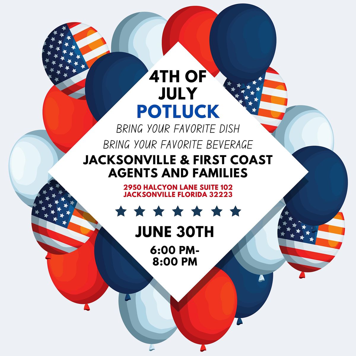 4th Of July Potluck Kw Jacksonville Realty June 30 2023