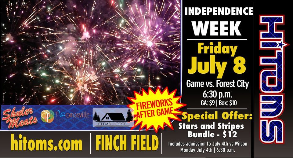 Fireworks Night 2 Finch Field, Thomasville, NC July 8, 2025