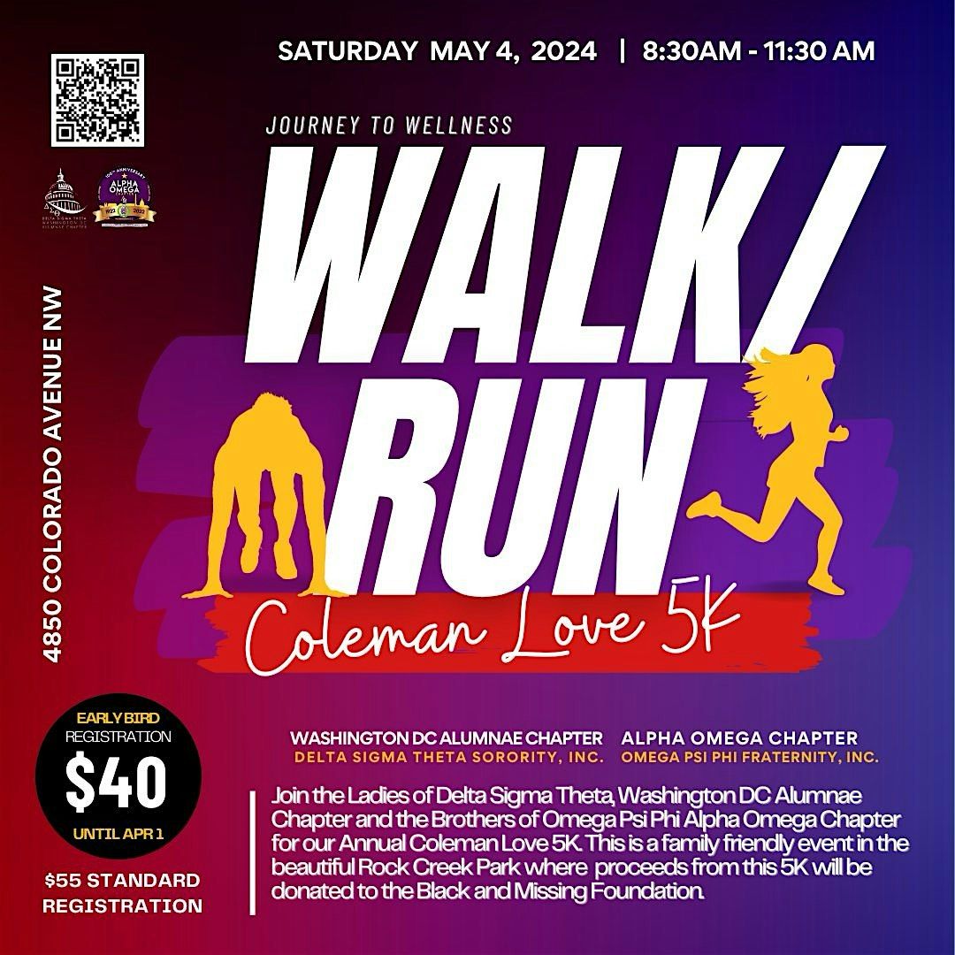 3rd Annual Coleman Love 5K Walk/Run | 4850 Colorado Ave NW, Washington ...