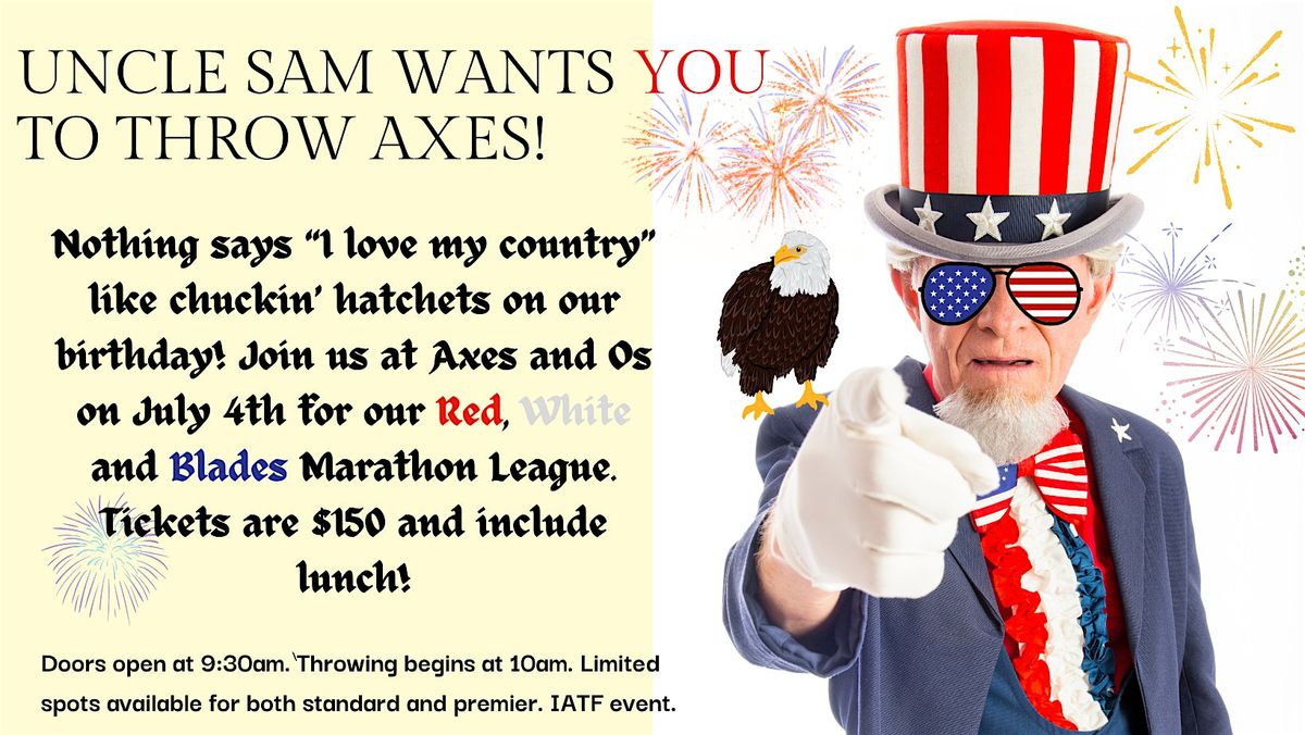 Red, White and Blades Marathon League at Axes and Os!