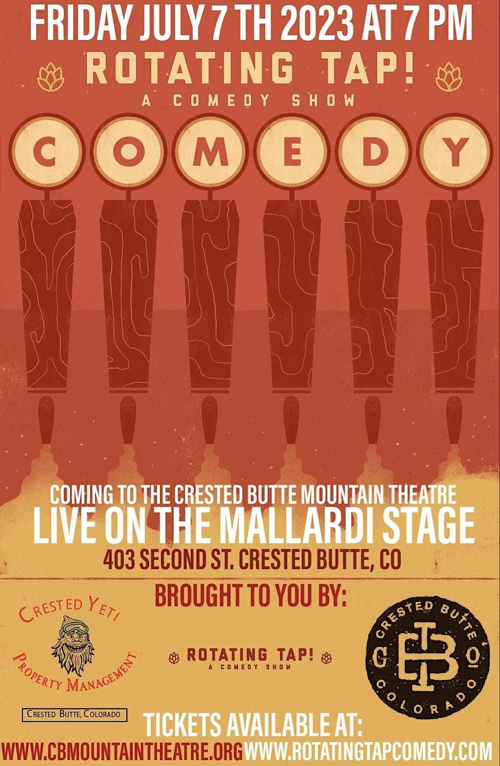 Rotating Tap Comedy Show Crested Butte Mountain Theatre July 7, 2023