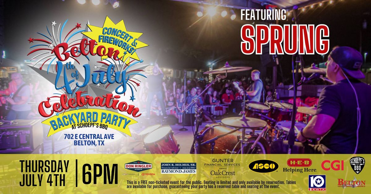 Backyard Party at Schoepf\u2019s BBQ \u2013 Concert & Fireworks!