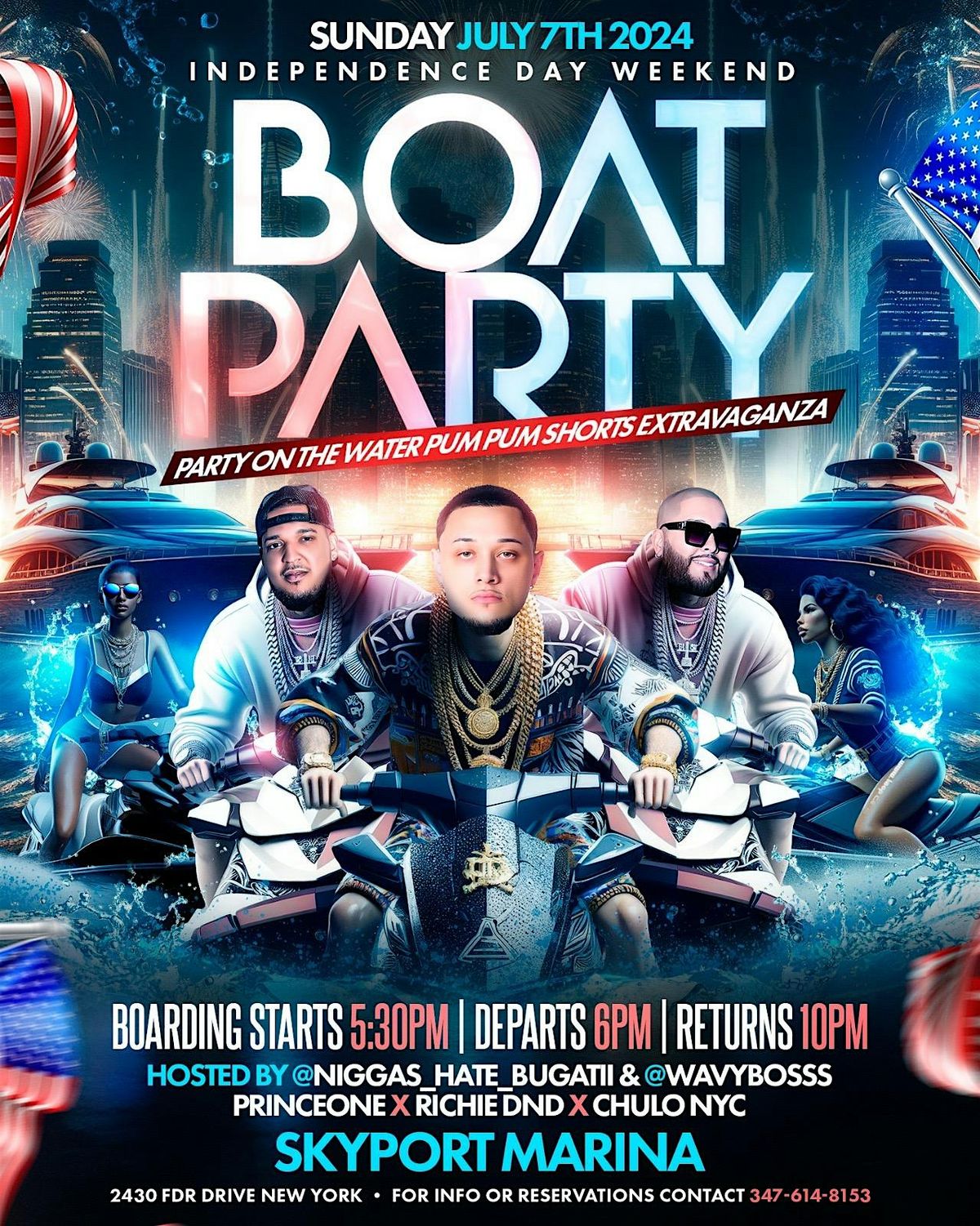 BOAT PARTY SUNDAY JULY 7 2024