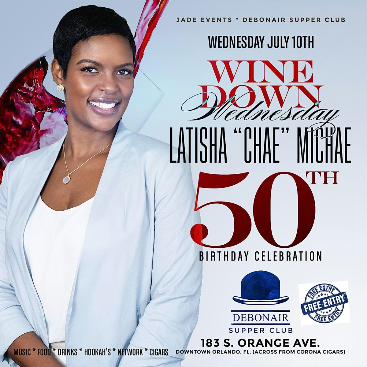 Wine Down Wednesday Independence Day Kickoff JULY 3rd at Debonair