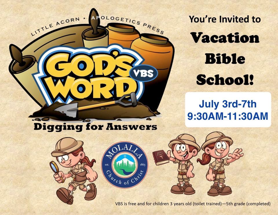 Vacation Bible School Digging For Answers! Church of Christ, Canby