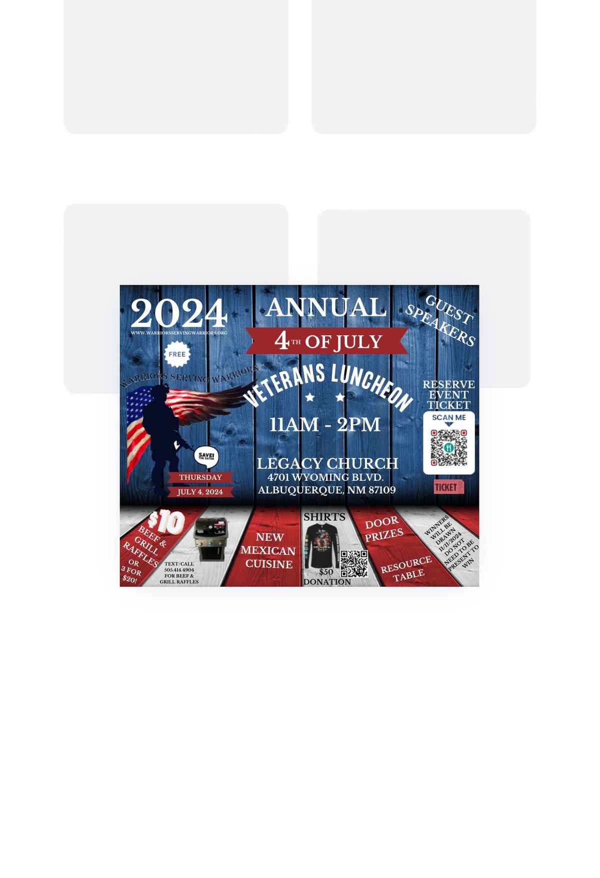 FREE Annual Veterans 4th of July Luncheon