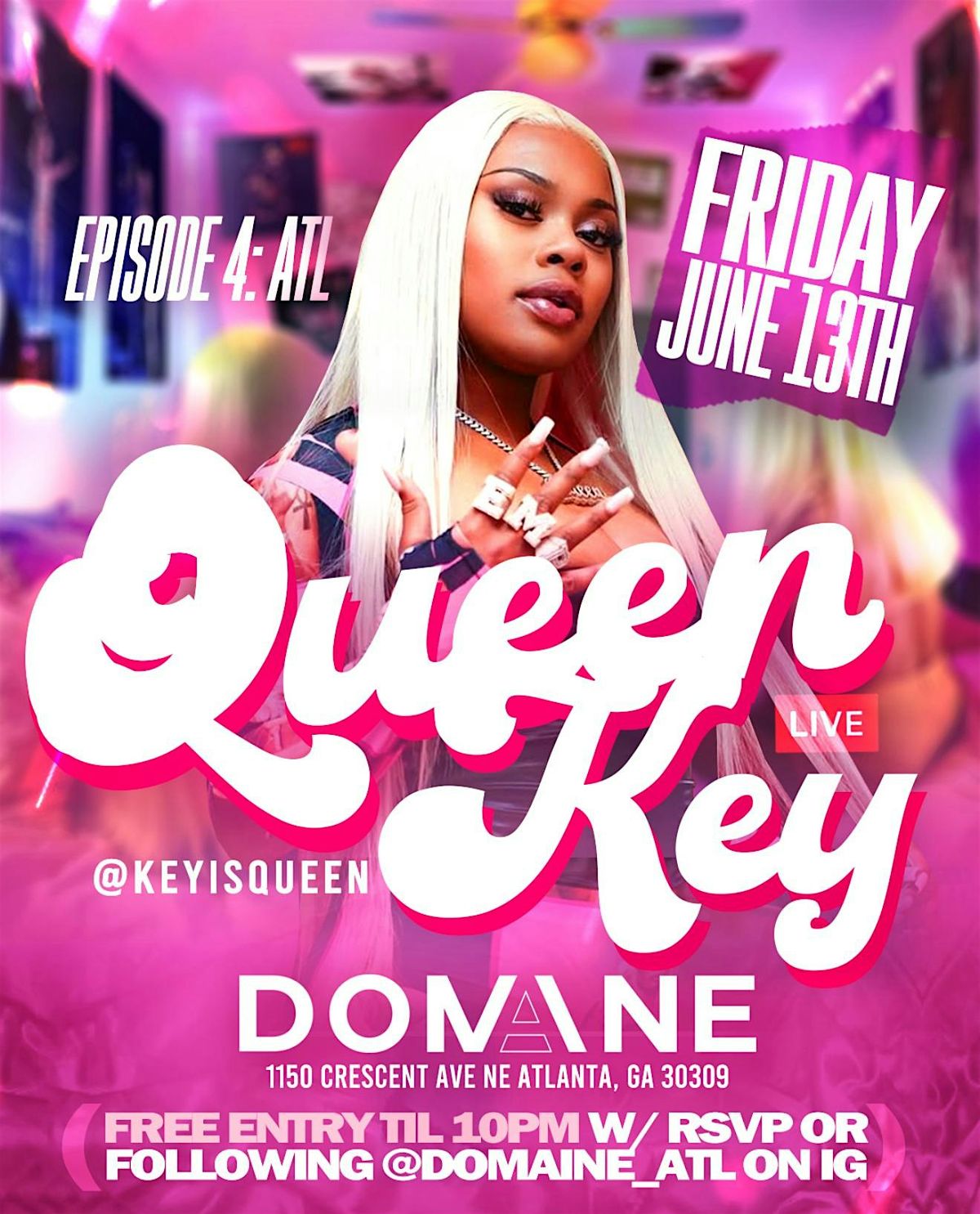 QUEEN KEY PERFORMING LIVE FRIDAY JULY 4TH AT DOMAINE