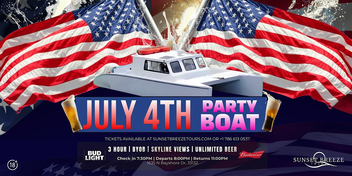 Miami Fireworks Cruise 4th of July 2025 Beer Included