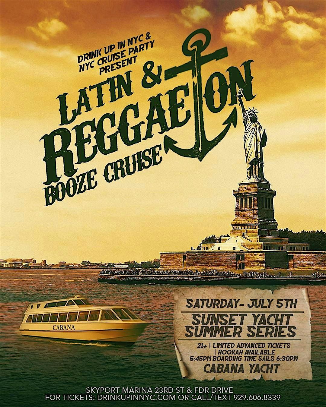 Latin & Reggaeton Sunset Yacht Party - 4th of July Wknd (Cabana Yacht)