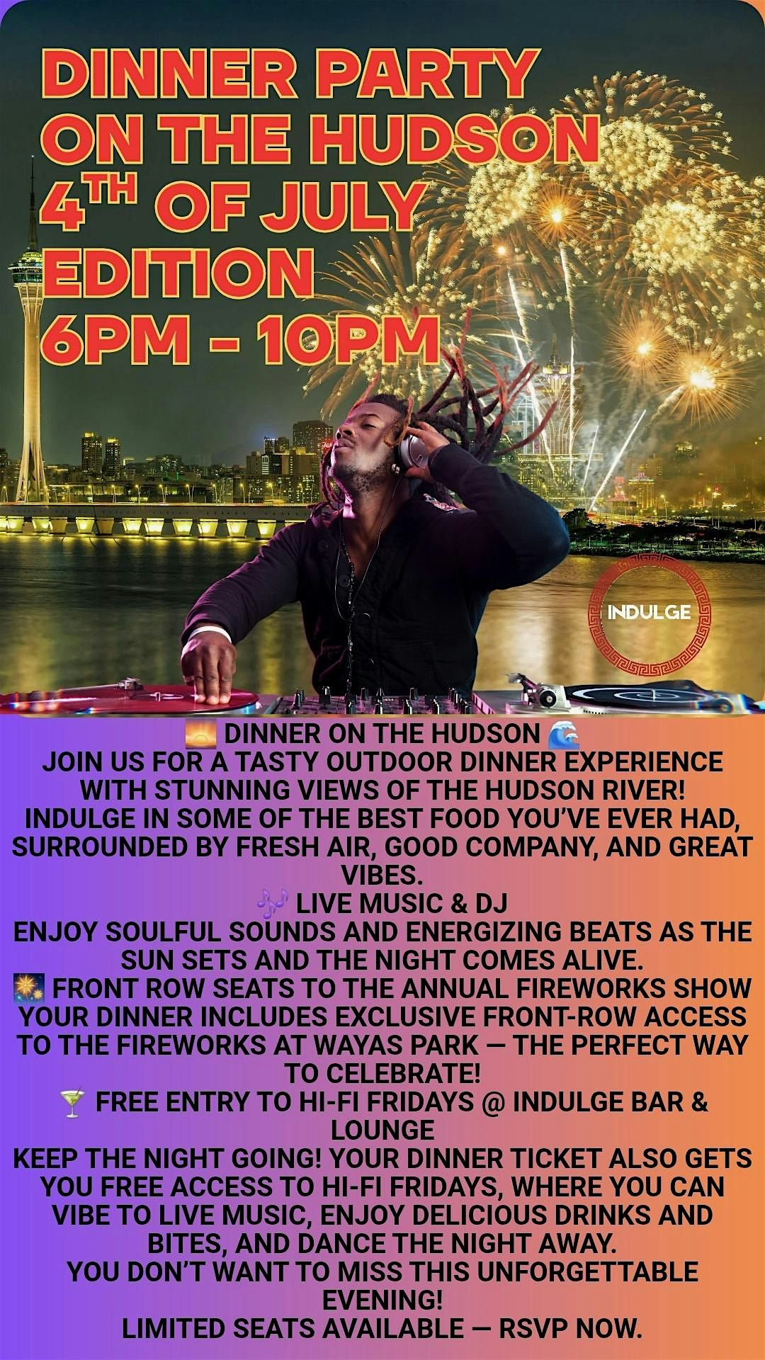 Dinner Party on 4th of July on the Hudson