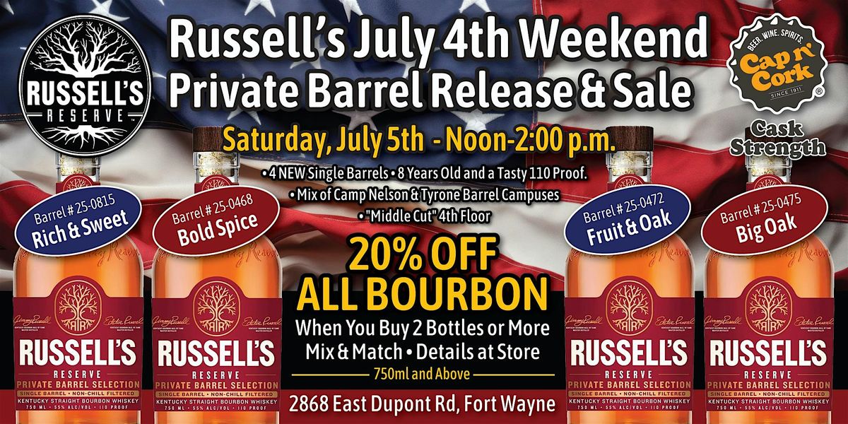 Russell's Reserve July 4th Release & Sale - Cap n' Cork Cask Strength