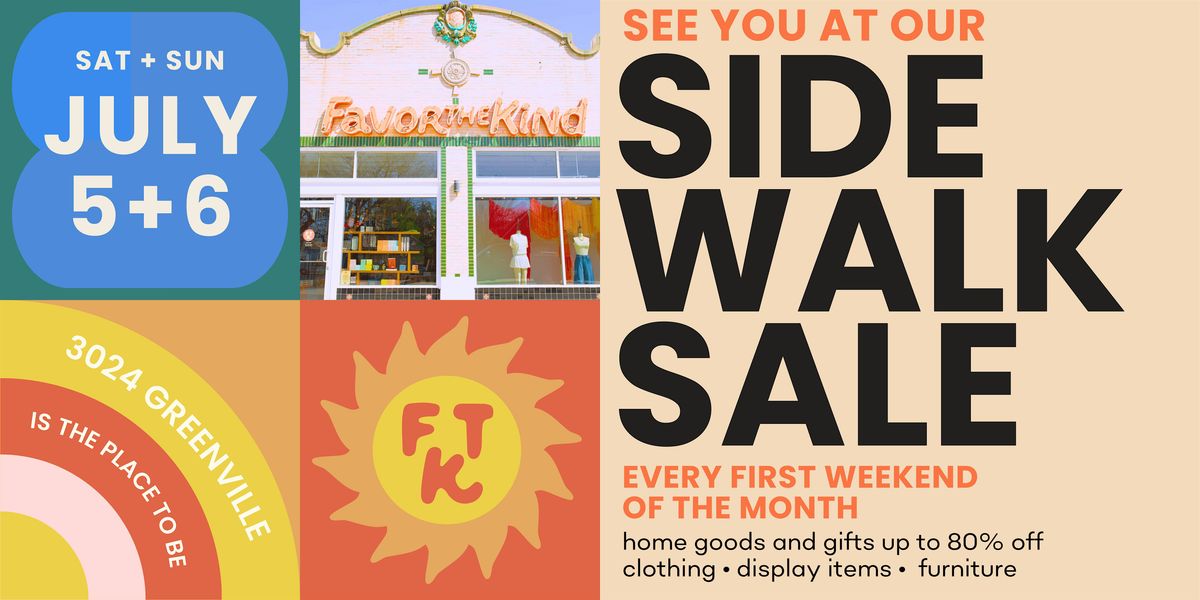JULY SIDEWALK SALE at Favor the Kind Dallas