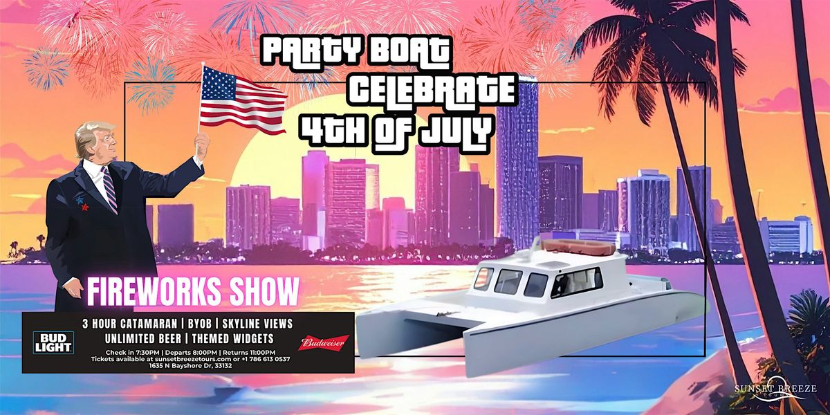 4th of July Catamaran Boat Party Fireworks Show