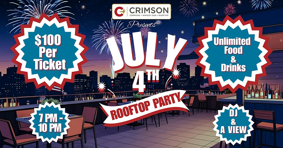 Crimson Fourth of July Rooftop Party with a View