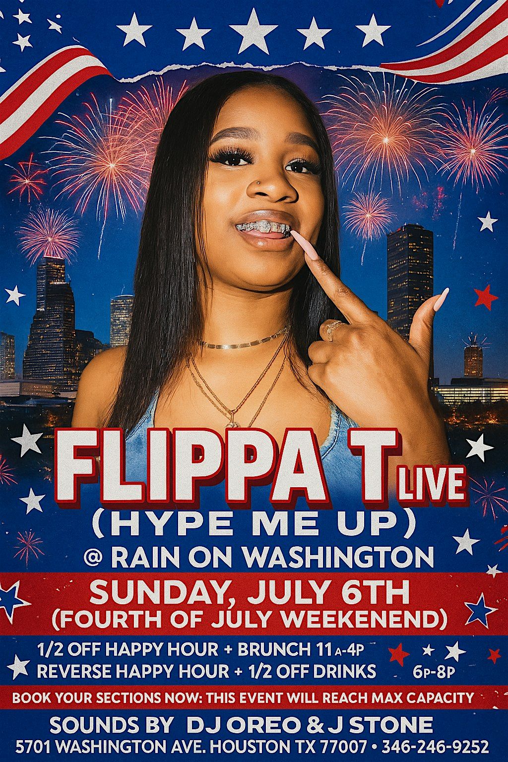 FLIPPA T LIVE @ RAIN ON WASHINGTON 4TH OF JULY WEEKEND SUNDAY 7\/6 11am-11pm