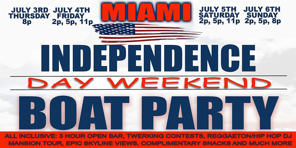 MIAMI - 4TH OF JULY WEEKEND-GET-LIT-HIP-HOP PARTY-BOAT-3-HOUR-OPEN-BAR