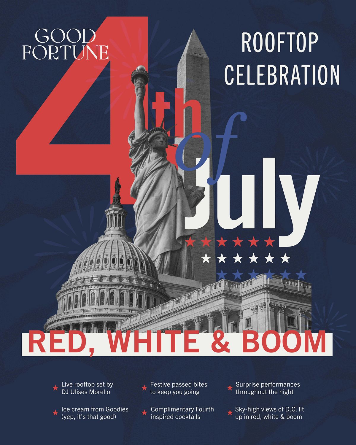 Good Fortune's 4th of July Party: Red, White and Boom!