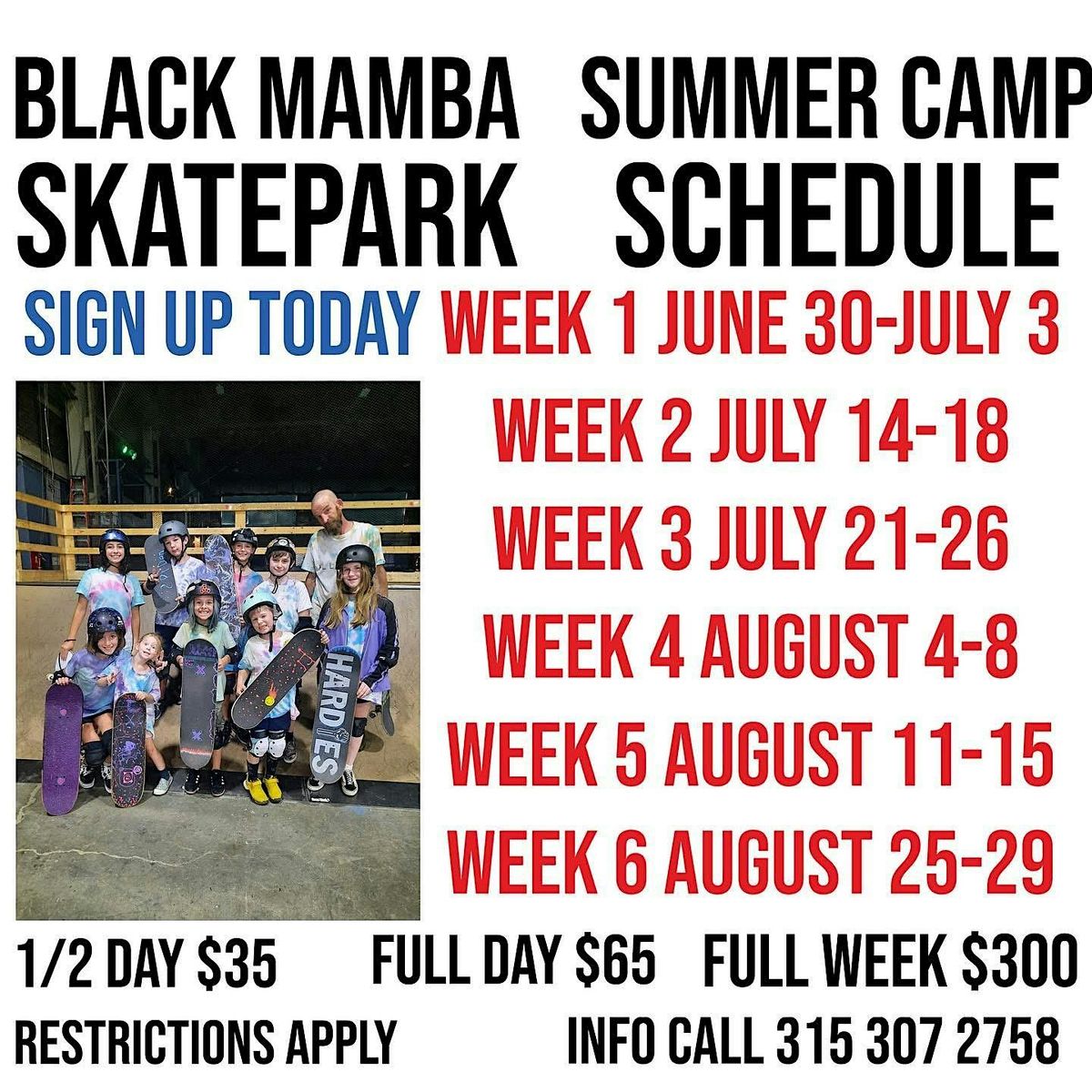 Black Mamba Summer Skate Camp (weekly)