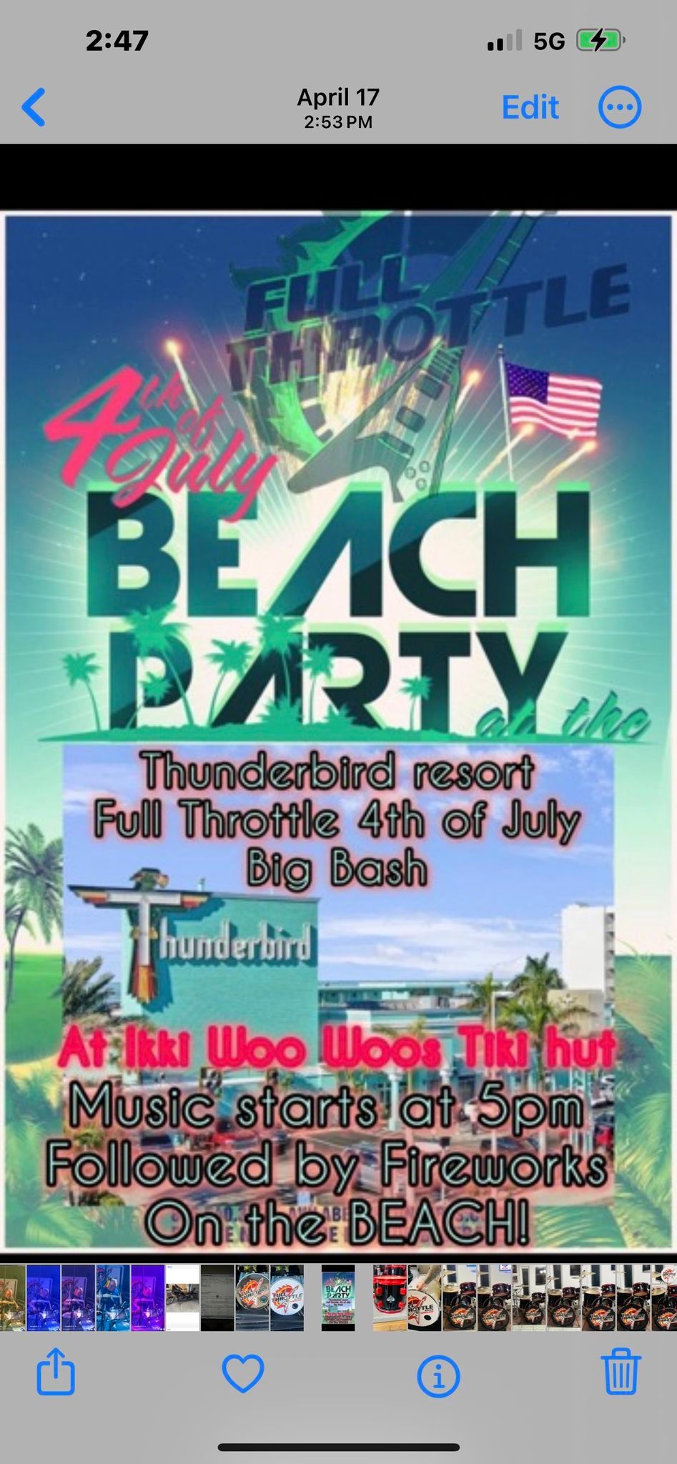 Full Throttle Band JULY 4th Fireworks 🎇 Beach 🏝️ Party Thunderbird