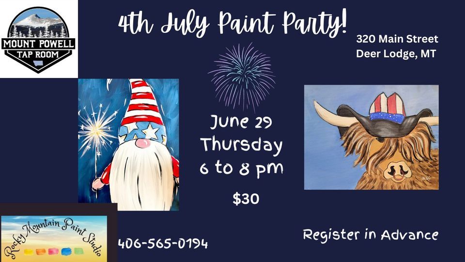 4th of July Paint Party at Mount Powell Tap Room! Mount Powell Tap