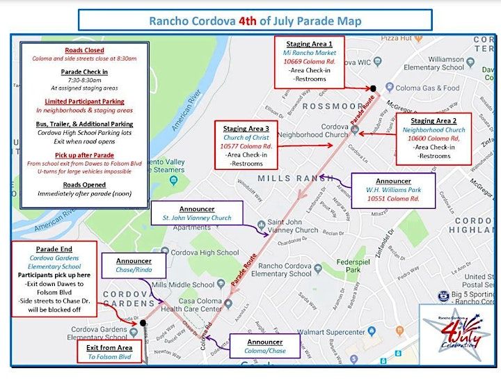 BAPS participation in 4th of July Parade, Rancho Cordova 2024 Staging