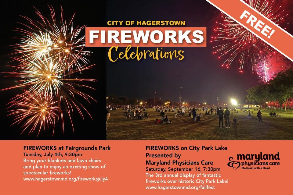 Fireworks at Fairgrounds Park Fairgrounds Park, Hagerstown, MD July