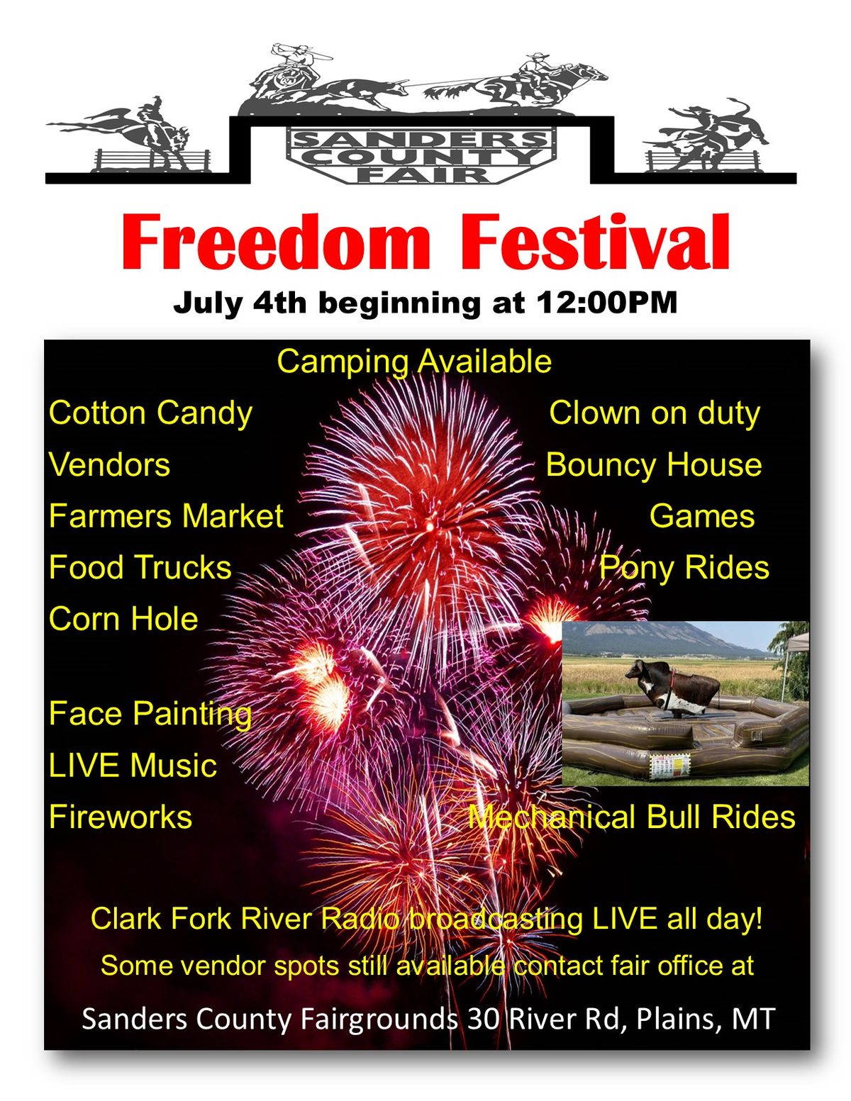 Freedom Fest Sanders County Fair & Plains PRCA Rodeo July 4, 2024