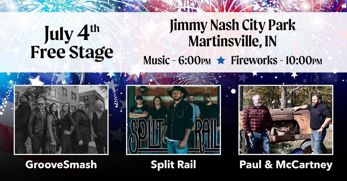 July 4th Free Entertainment Stage 2024 at Jimmy Nash City Park, Martinsville, Indiana 